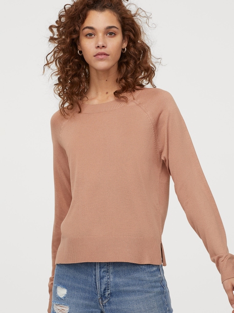 

H&M Women Beige Fine-Knit Jumper