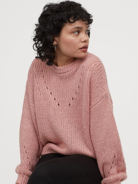 

H&M Women Pink Knitted Jumper