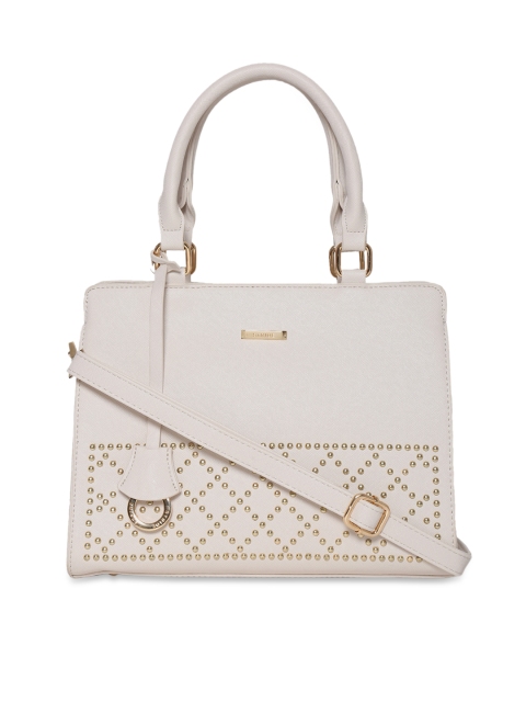 

Stride Cream-Coloured Embellished Handheld Bag