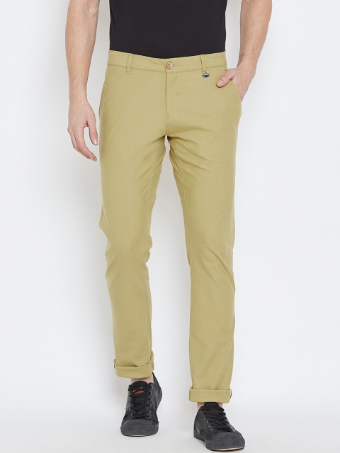 

JUMP USA Men Beige Slim Fit Solid Regular Trousers