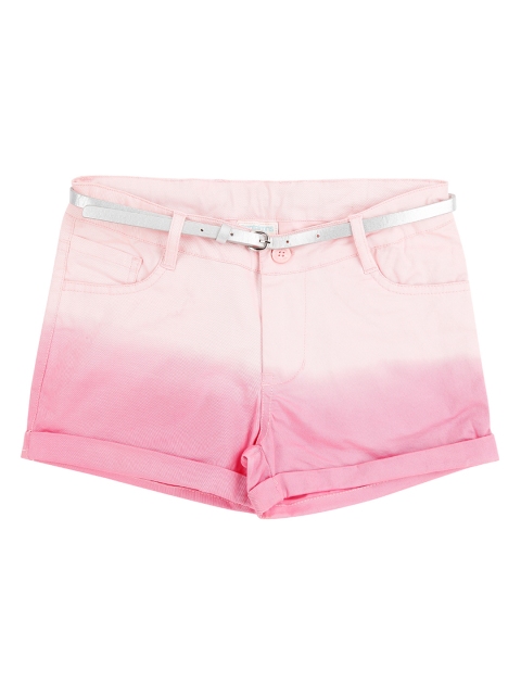 

Pantaloons Junior Girls Pink Washed Regular Fit Denim Shorts