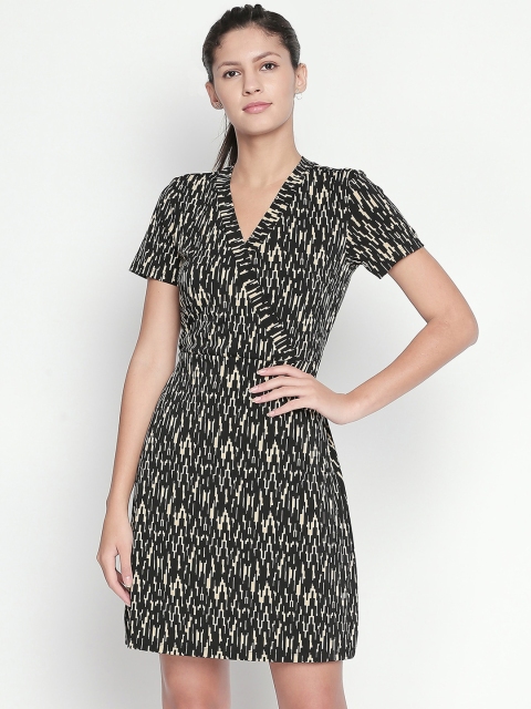 

Annabelle by Pantaloons Women Black Printed Sheath Dress