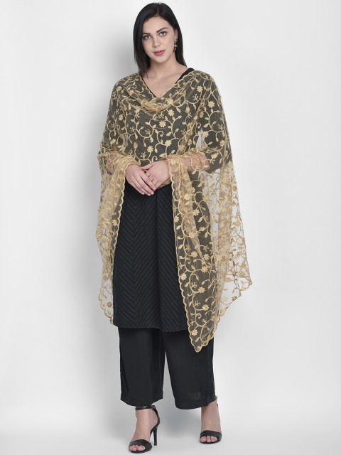 

Dupatta Bazaar Gold-Toned Embroidered Dupatta