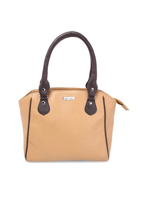 

Beau Design Beige & Brown Solid Handheld Bag