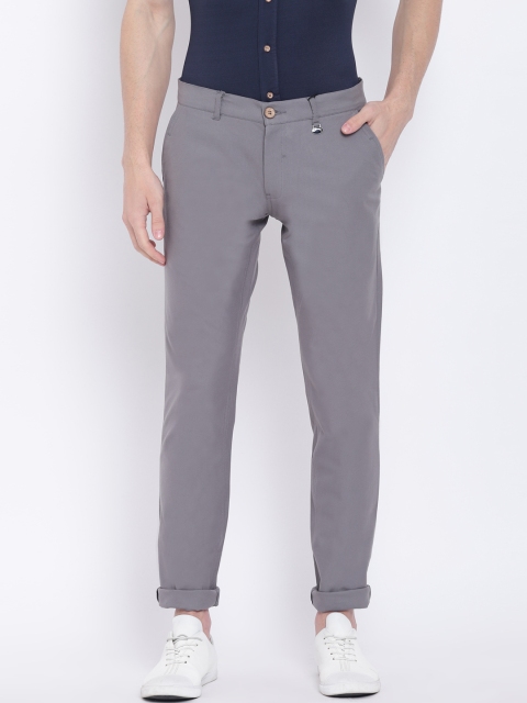

JUMP USA Men Grey Slim Fit Solid Regular Trousers