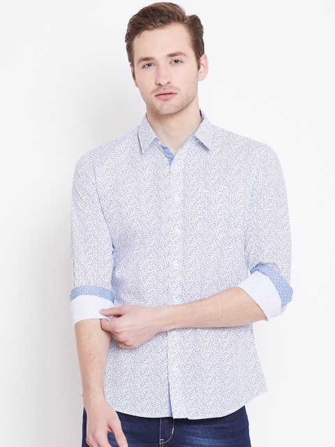 

JUMP USA Men White Slim Fit Printed Casual Shirt