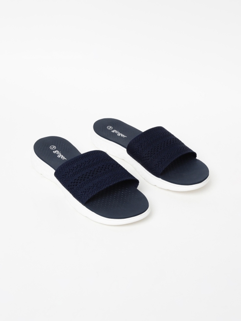 

Ginger by Lifestyle Women Navy Blue Self Design Sliders