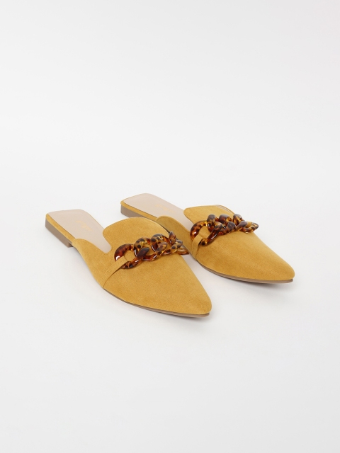 

Ginger by Lifestyle Women Yellow Embellished Mules