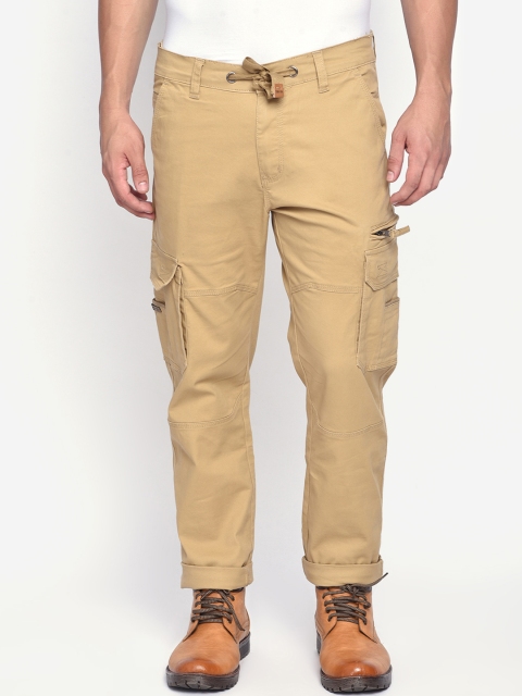 

beevee Men Beige Regular Fit Solid Cargos
