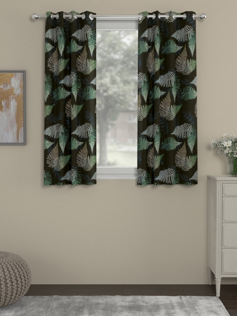 

ROSARA HOME Set of 2 Black Window Curtains
