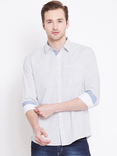 

JUMP USA Men White & Black Regular Fit Printed Casual Shirt