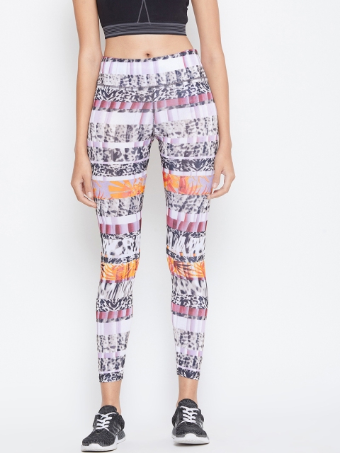 

PERFKT-U Women White & Black Printed Outdoor Rapid Dry Tights
