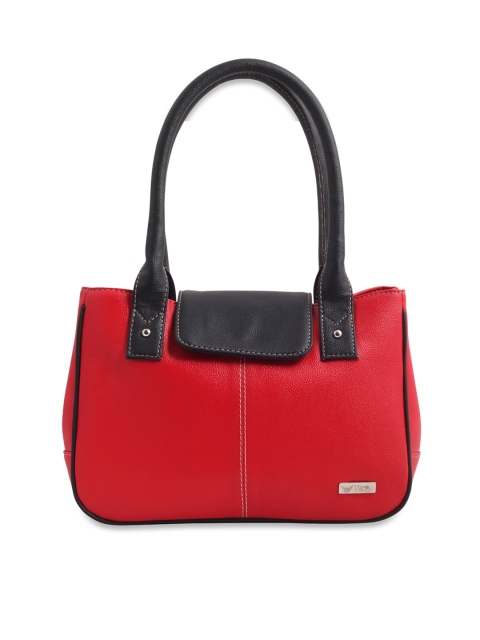 

Beau Design Red & Black Colourblocked Handheld Bag