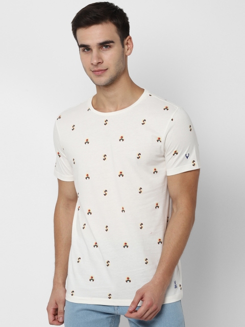 

Allen Solly Sport Men White Green Printed Round Neck T-shirt