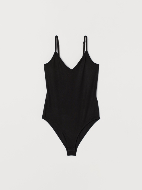 

H&M Women Black Solid Jersey Body