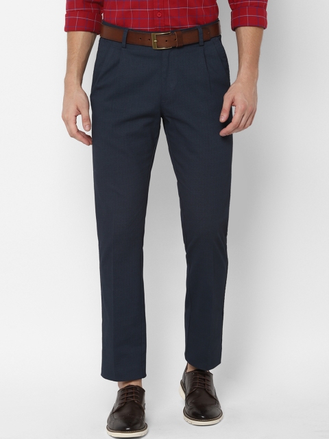 

Allen Solly Men Navy Blue Regular Fit Solid Regular Trousers