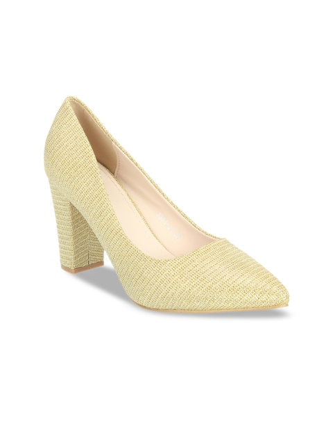 

Flat n Heels Women Gold-Toned Embellished Heels