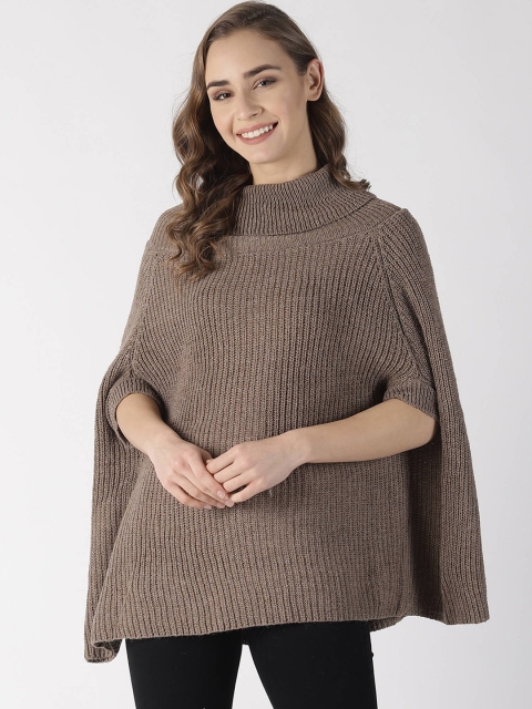 

Blue Saint Women Brown Solid Poncho Sweater