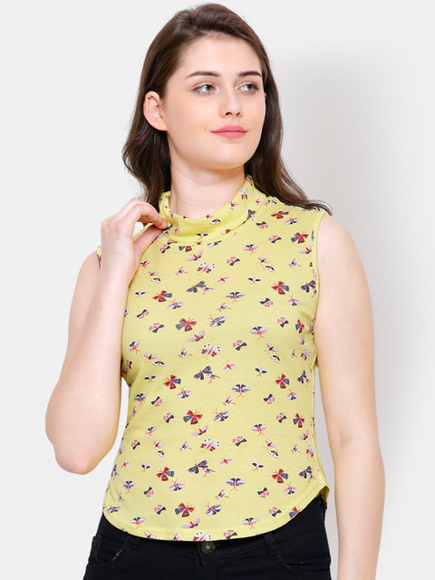 

Yaadleen Women Yellow Printed Pure Cotton Top