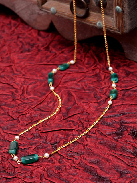 

DUGRISTYLE Green Gold-Plated Copper Chain