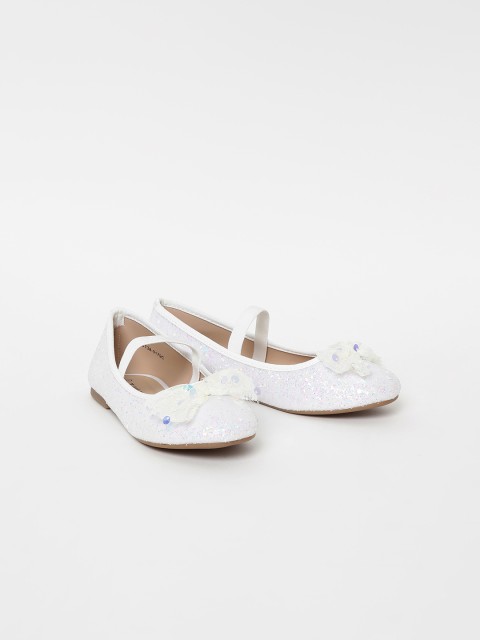 

Fame Forever by Lifestyle Girls White Embellished Ballerinas