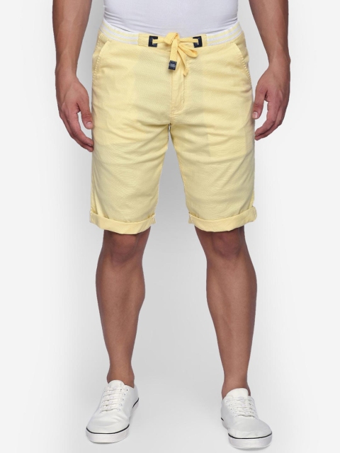 

beevee Men Yellow Solid Regular Shorts
