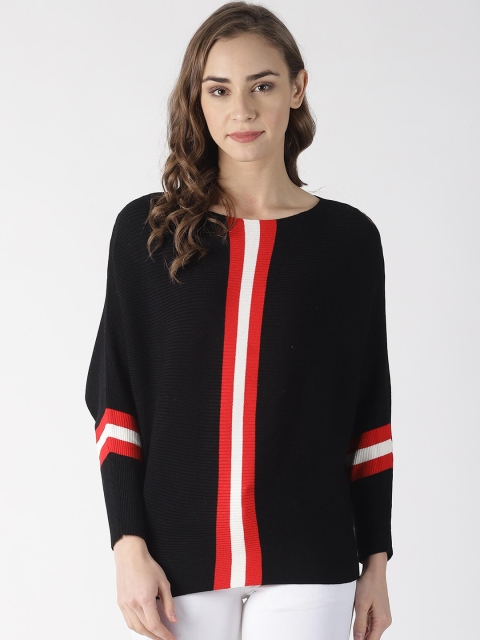 

Blue Saint Women Black & Red Striped Pullover Sweater
