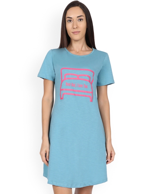 

Nick&Jess Blue Printed Sleep Shirt
