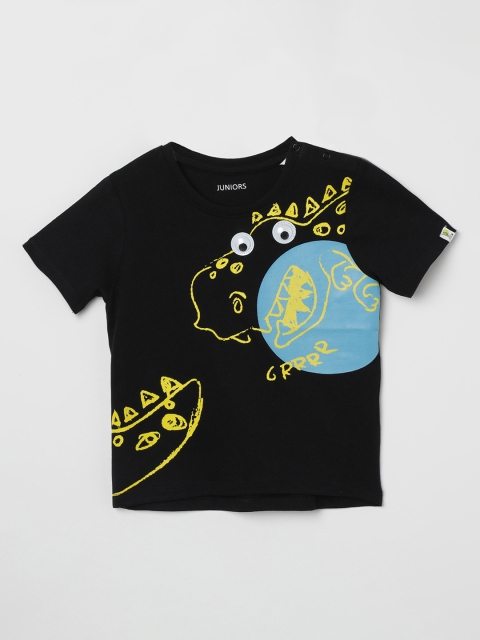 

Fame Forever by Lifestyle Boys Yellow Printed Round Neck T-shirt, Black