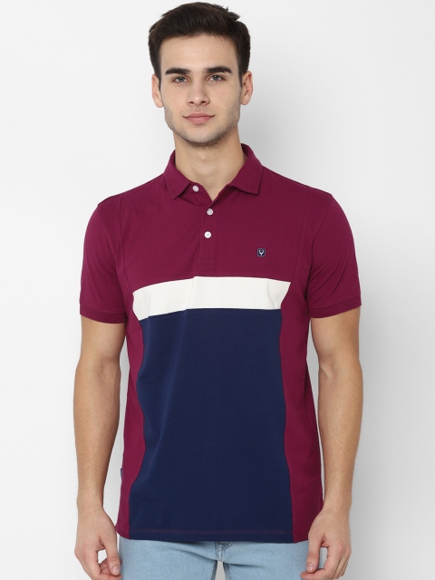 

Allen Solly Sport Men Maroon Colourblocked Polo Collar T-shirt