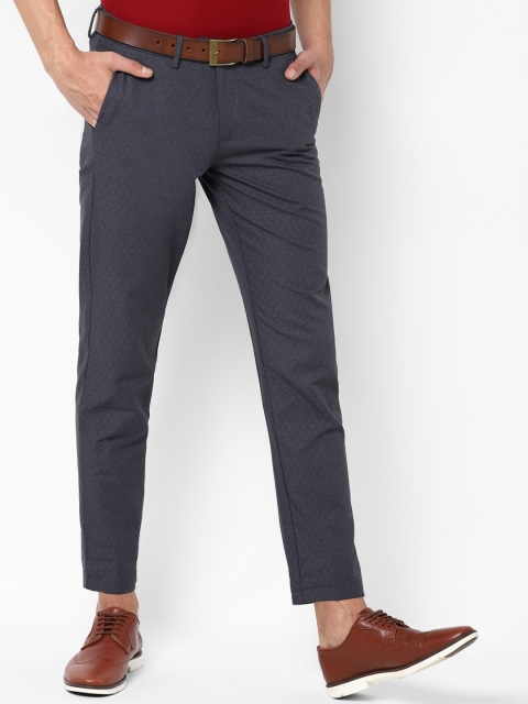 

Allen Solly Men Grey Slim Fit Self Design Regular Trousers