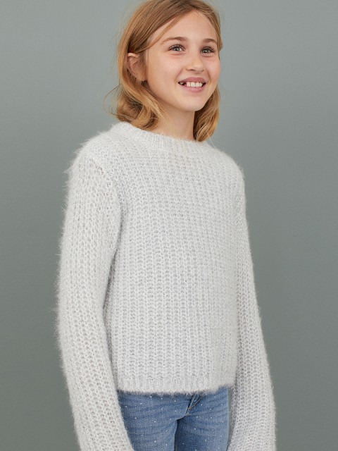 

H&M Girls White Glittery Jumper