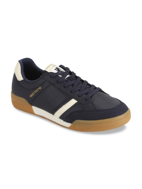 

Red Tape Men Navy Blue Striped Sneakers