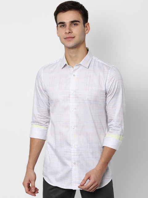 

Allen Solly Men White & Beige Slim Fit Checked Casual Shirt