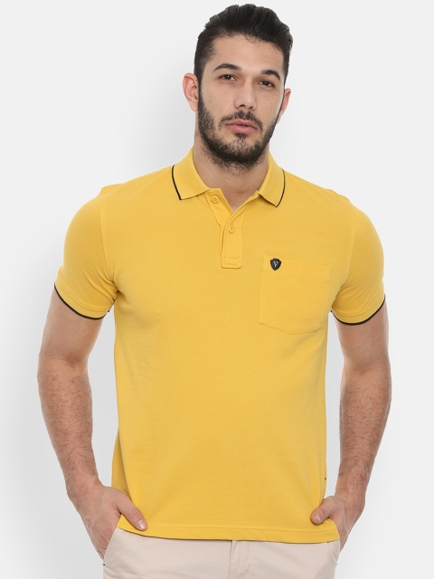 

Van Heusen Sport Men Yellow Solid Polo Collar Pure Cotton T-shirt