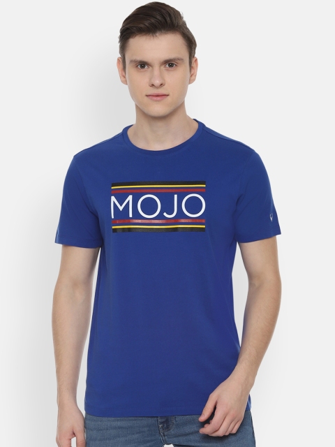 

Allen Solly Sport Men Blue Printed Slim Fit Round Neck Pure Cotton T-shirt