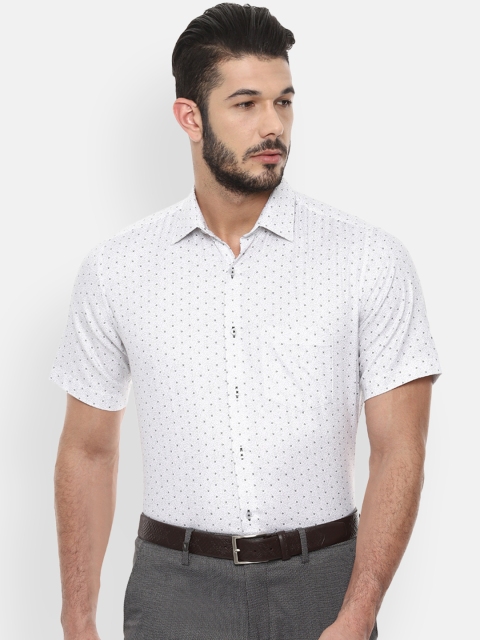 

Van Heusen Men White & Grey Regular Fit Printed Formal Shirt