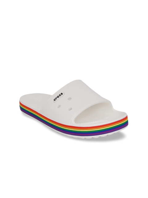

Crocs Crocband Women White Solid Sliders