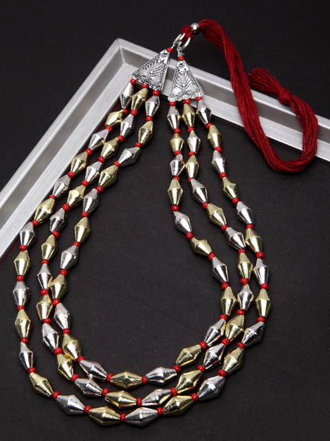 

Infuzze Gold & Silver-Toned Brass-Plated Layered Necklace
