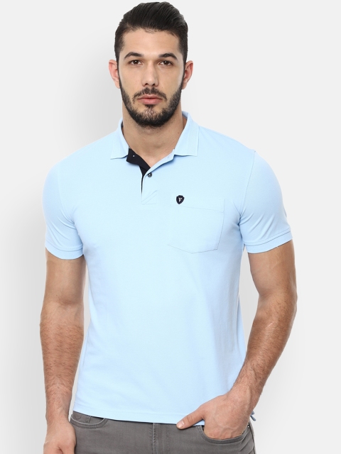 

Van Heusen Sport Men Turquoise Blue Solid Polo Collar T-shirt