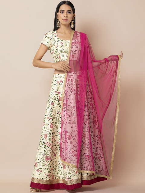 

INDYA Pink Solid Dupatta