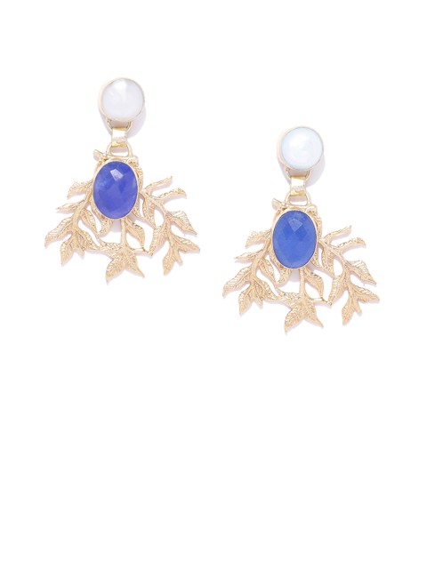 

Kairi Blue Gold Plated Enamelled Classic Drop Earrings