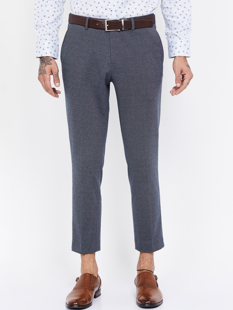 

CODE by Lifestyle Men Charcoal Slim Fit Self Design Formal Trousers