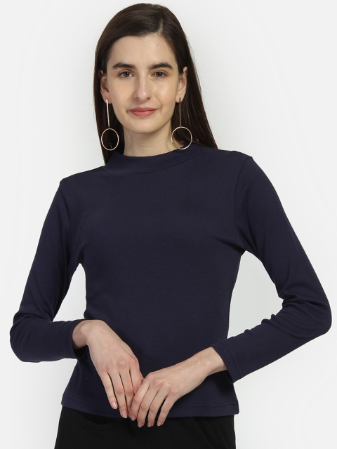 

Yaadleen Women Navy Blue Solid Sweatshirt