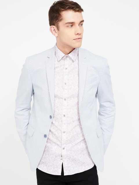 

CODE by Lifestyle Men Blue Self-Design Slim-Fit Single-Breasted Casual Blazer