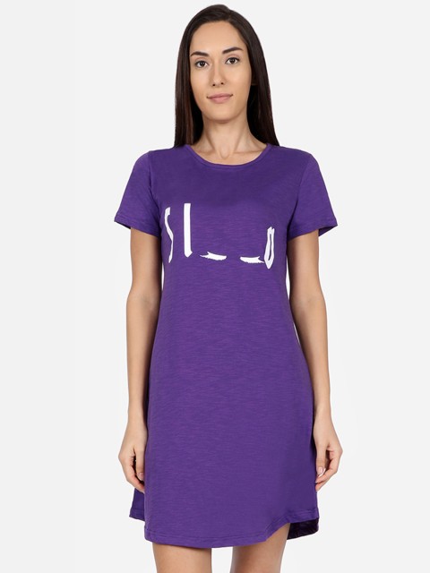 

Nick&Jess Purple Printed Sleep Shirt