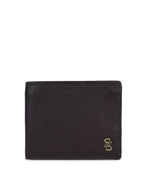 

Second SKIN Men Brown Solid Two Fold Leather Wallet