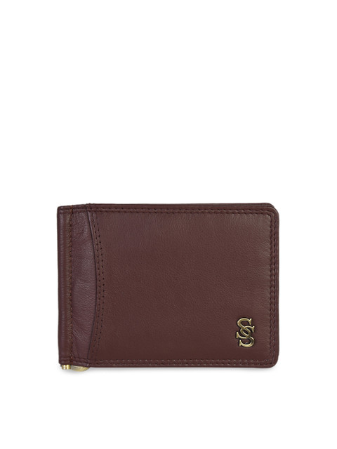 

Second SKIN Men Brown Solid Genuine Leather Money Clip