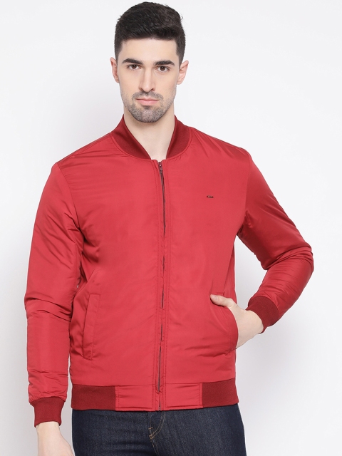 

Richlook Men Red Solid Lightweight Bomber Jacket