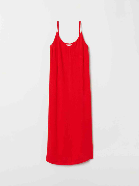

H&M Women Red Solid V-neck Dress